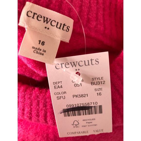 J. Crew  Crewcuts Sweater Dress Extra-Soft Yarn Sweet Fuchsia Pink NWT Girls 16 - Picture 4 of 6